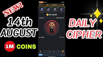 14 AUGUST HAMSTER KOMBAT CIPHER CODE !!! ♦️❓❓❓#dailycombo #hamsterkombat #ciphercodes #games #level