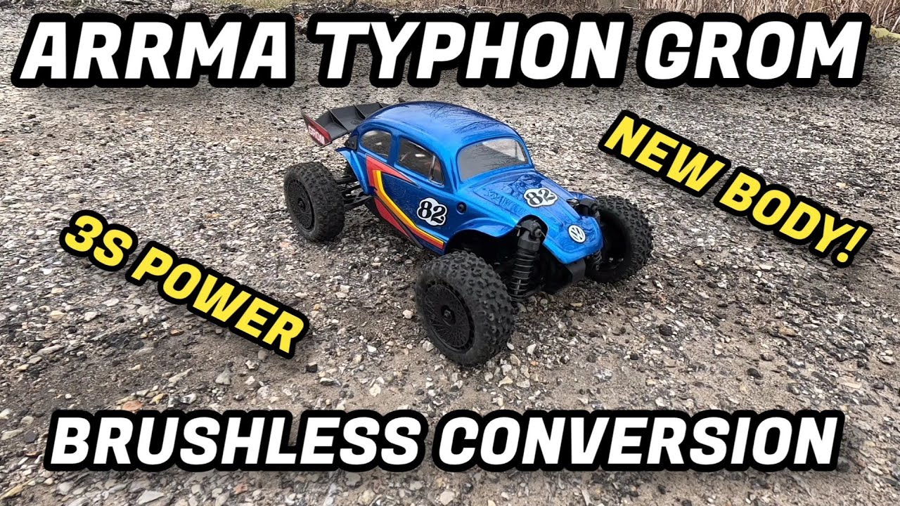 Arrma Typhon Grom Brushless Conversion and Proline VW Bug Body! - YouTube