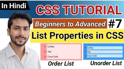 List Properties in CSS [HINDI] | List Style Type | List Style Position in CSS || All List Properties