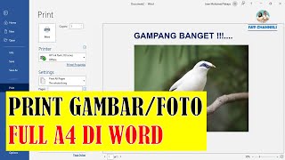 CARA PRINT GAMBAR FULL KERTAS A4 DI MICROSOFT WORD