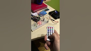 Arduino project using IR remote with LED and servo motor