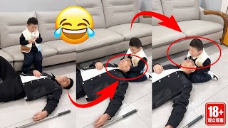 Fake fainting to see your child's reaction! #funny