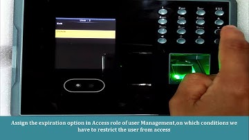 eSSL MB160 How to set Expiration rule