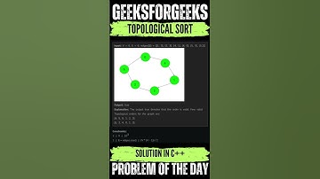 Topological sort | GeeksForGeeks POTD💚🖤 | Solution👆🏻🔗 #coding #gfg #potd #geeksforgeeks #shorts
