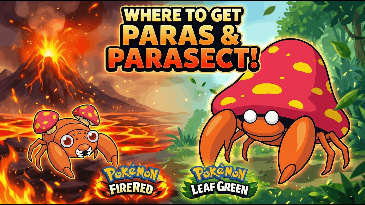 Where To Get Paras & Parasect In Pokemon Fire Red & Leaf Green