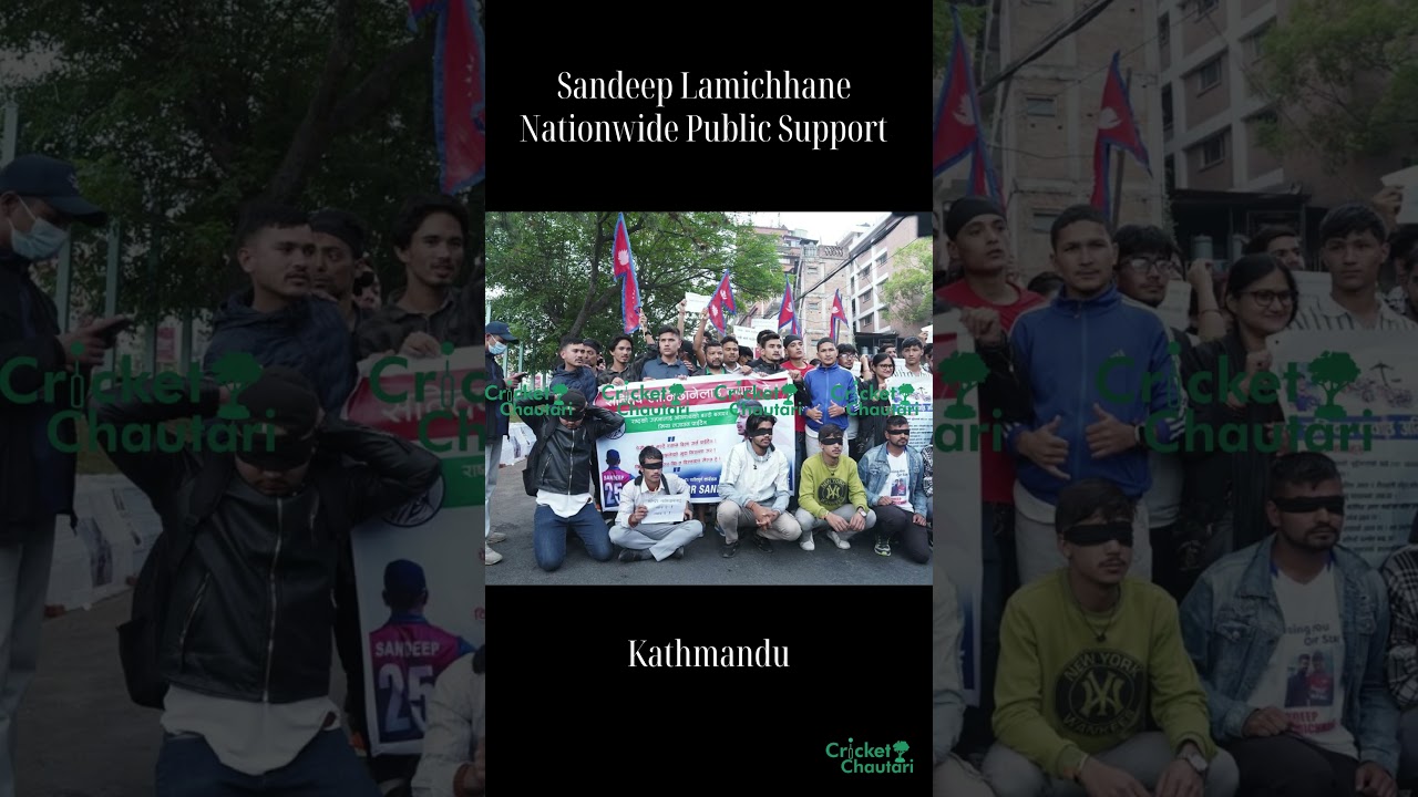 Public coming out to support Sandeep Lamichhane asking for fast hearing #justiceforsandeeplamichhane