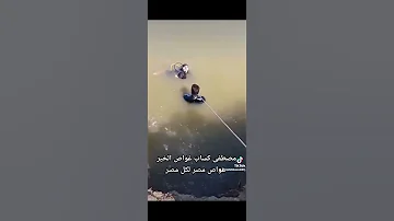 لحظه انتشال غريق من نهر النيل الغواص مصطفى كساب وحش النيل 