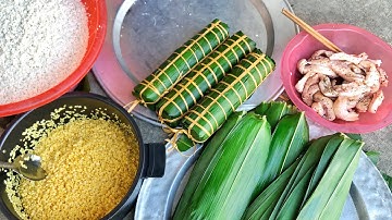 Cách gói bánh Chưng dài (Bánh Tét) , gói bánh Chưng dài truyền thống ngày tết