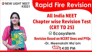 NEET 2021 All India Chapterwise Revision Test Series TD25 (Ecosystem) | Biology Rapid Fire Revision
