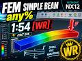 FEM Simple Beam any% 1:54 [FWR] - Siemens NX12