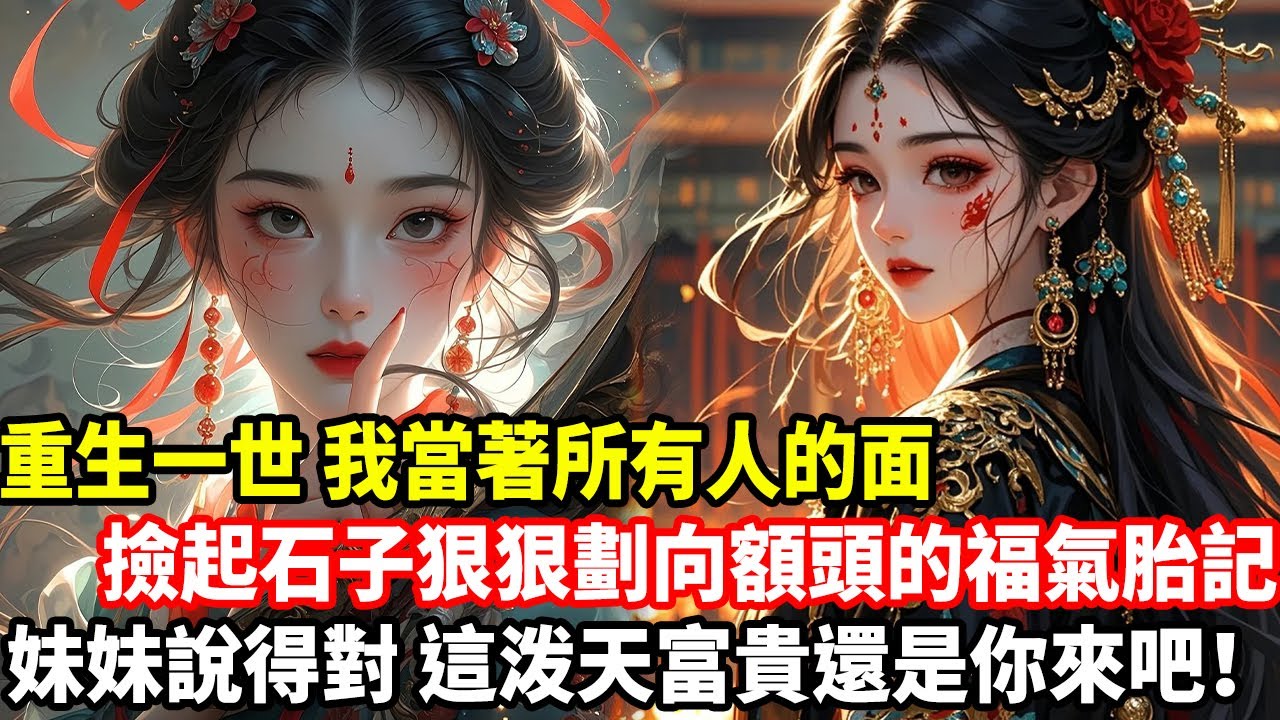 重生一世，我當著所有人的面，撿起石子狠狠劃向額頭的福氣胎記，妹妹說得對，這泼天富貴還是你來吧！