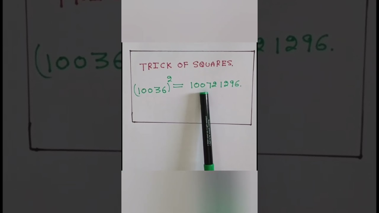 Trick of squares in 2 seconds 