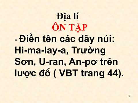 Thứ tư ngày 08 tháng 04 năm 2020 Điạ lí: Ôn tập