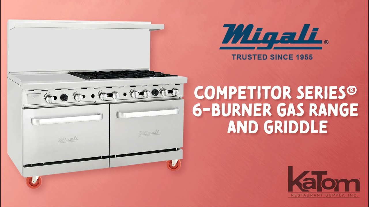 Migali Competitor Series® 6Burner Gas Range and Griddle w/ 2 Ovens (C