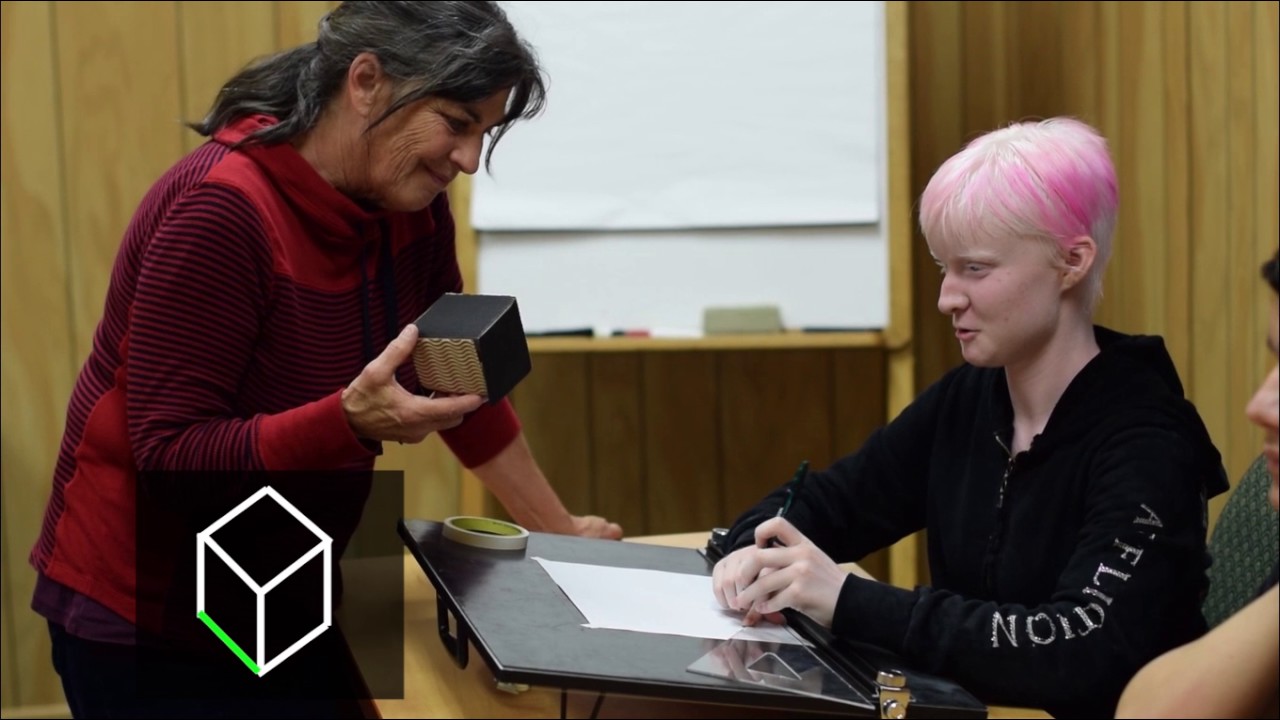 Ann Cunningham Demonstrates Tactile Drawing for Blind Students