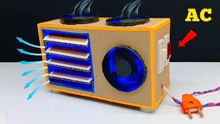 How to make AC with Cardboard || Smart Air Conditioner At Home || Powerful Mini AC Science Project