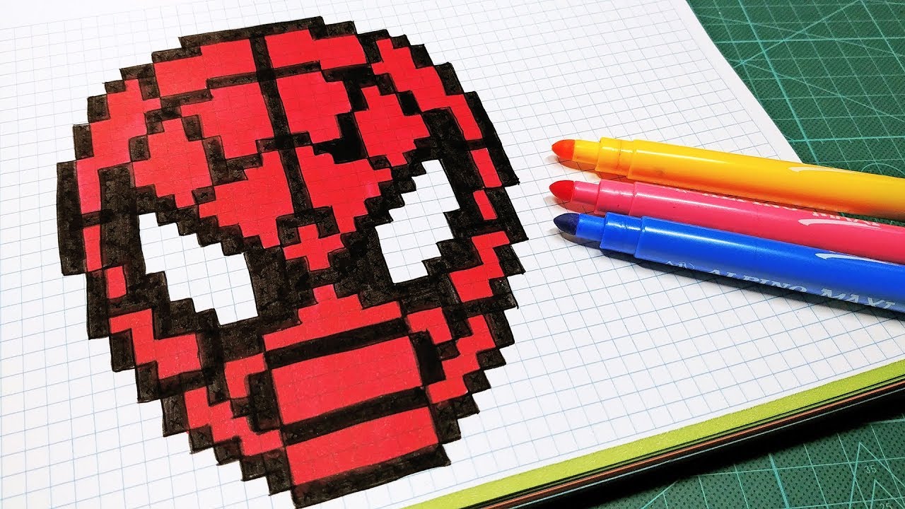 Handmade Pixel Art - How To Draw Spider-Man #pixelart - thptnganamst.edu.vn