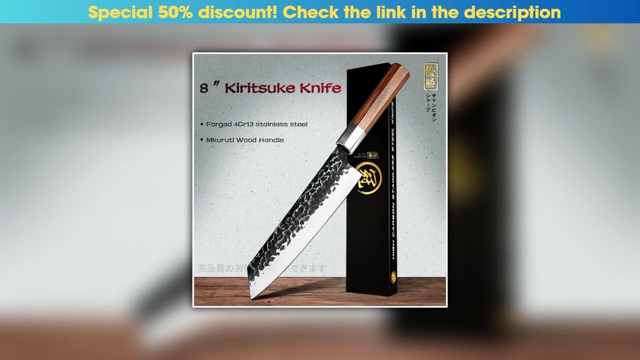 Editor’s Choice Grandsharp 8 Inch Handmade Chef Knife Japanese Kitchen Knives Kiritsuke PRO Slicing