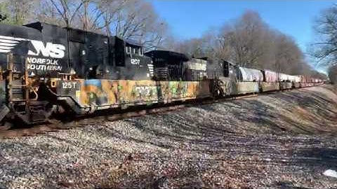 NS 237 Intermodal highballing out of Spartanburg by the DPU