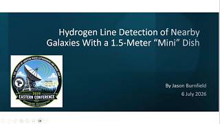 Jason Burnfield - Hydrogen Line Detection of Nearby Galaxies with a 1.5-Meter Mini Dish