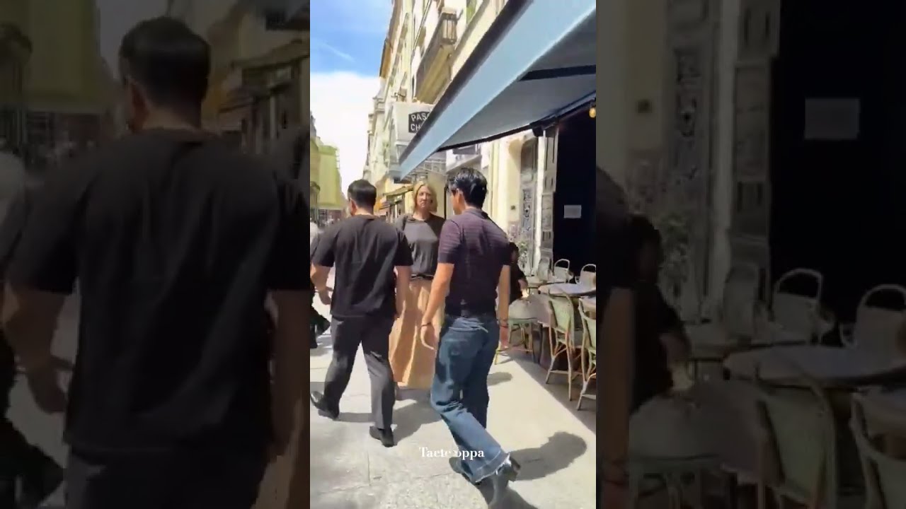 Taehyung Leaving The Restaurant V Bts Celine