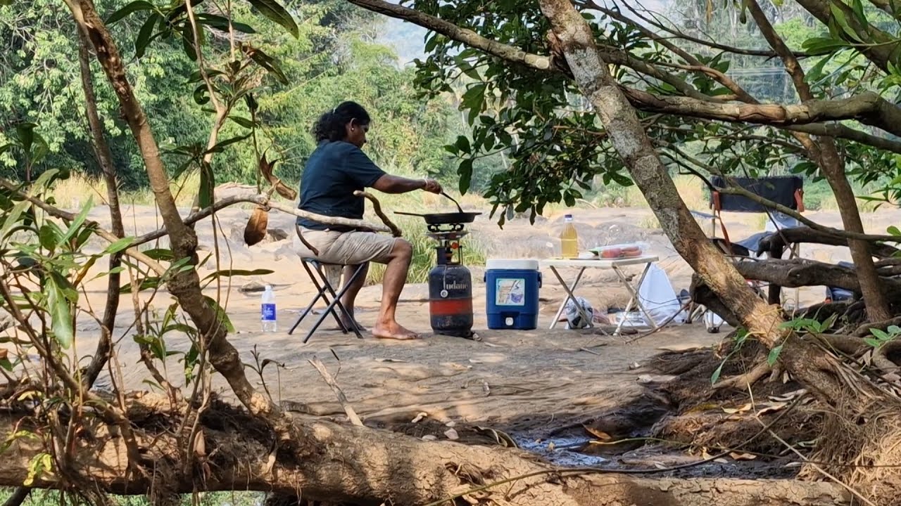 Riverside camping, fish n chips