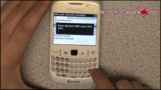 How to enter unlock code on BlackBerry Curve 8520 From Rogers - www.Mobileincanada.com