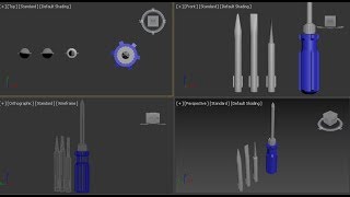 9-  SCREW DRIVER AND SCREWS  _3DS MAX OBJECTS MODELING