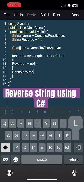 Reverse a string using C# #string #reversed #programming #program - YouTube