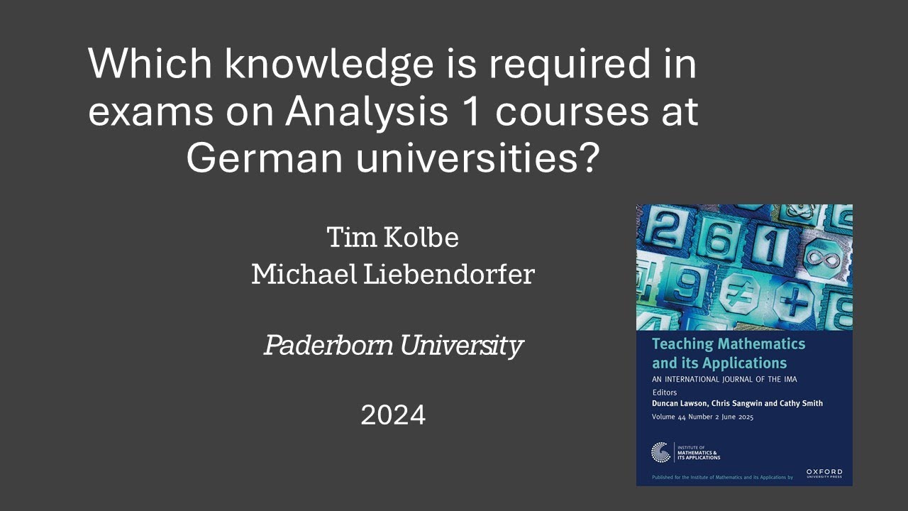 Interview with Tim Kolbe on the knowledge required in Analysis 1 exams
