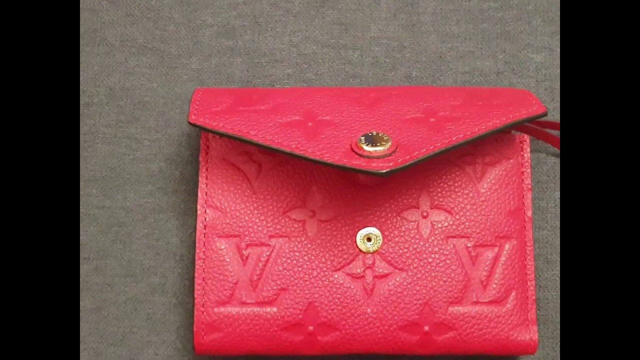 Unboxing Louis Vuitton Victorine Wallet in Scarlet Empriente Leather - YouTube