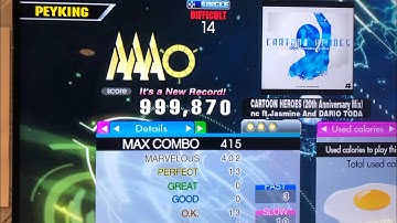 (DDR A3) 14 PFC#164 CARTOON HEROES (20th Anniversary Mix) (DSP-14) 999,870!!!