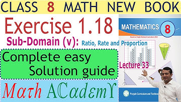 8th class math new book 2023 exercise 1.18 || Class 8 maths exercise 1.18 notes