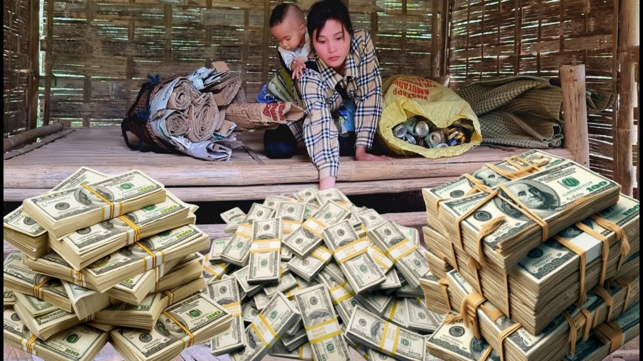 Compilation video of poor girl finding 1.2 million dollars in abandoned house