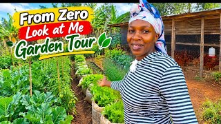 Started From Zero:My  Amazing  Village Gardne Tour// Sacks Gardening & Simple Chicken Farm.