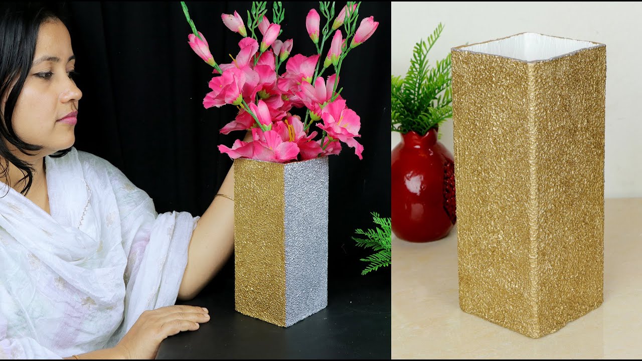 Corner flower vase making Cardboard flower vase For Home Decor