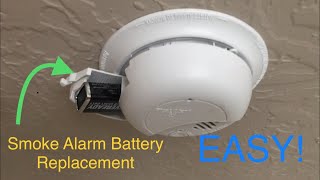 EASY Smoke alarm battery replacement. how to change a battery in your smoke detector