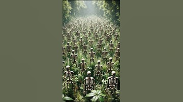 Skeleton Army Awakens in the Wild! #SkeletonHorde #CreepyForest #shorts