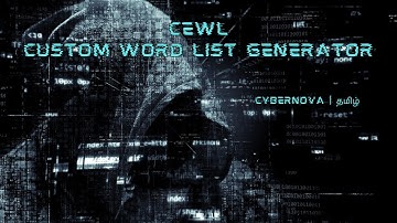 CeWL Tutorial: Spider a Target Website and Create a Custom Wordlist | Tamil | Ethical Hacking