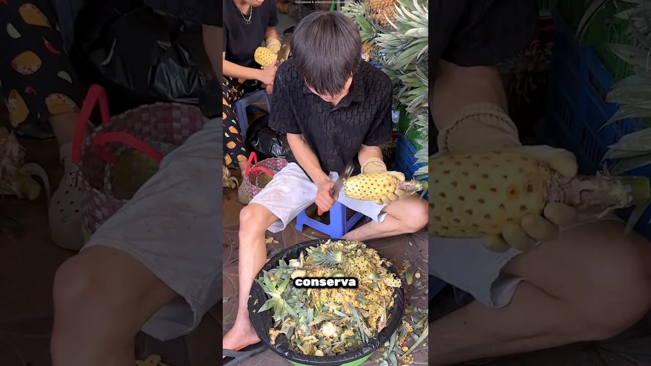 La técnica IMPACTANTE para cortar piñas como un PRO 🍍🔪
