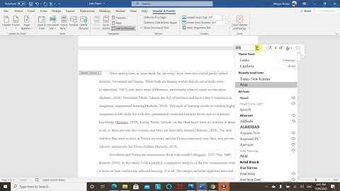 APA 7 in Microsoft Word: Page Numbers