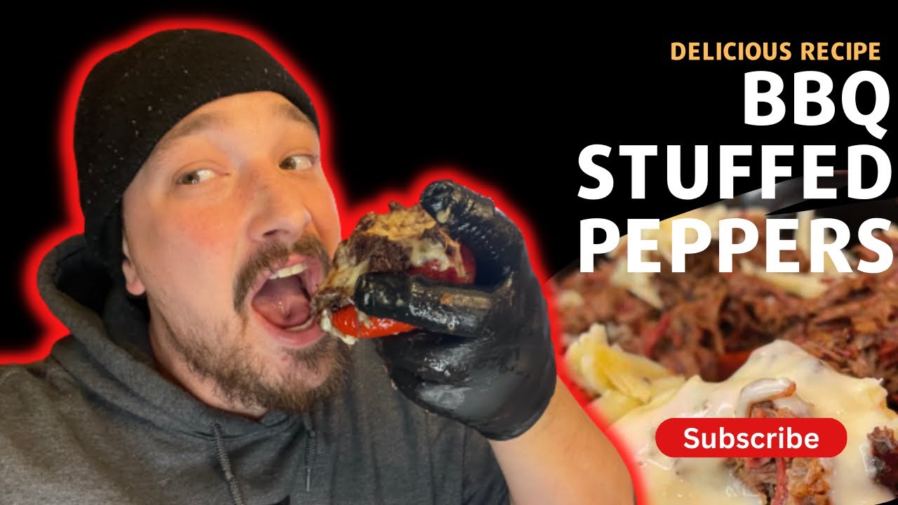 Stuffing Peppers with some BBQ Cooking with my Pit Barrel BBQ