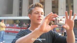 Charlie  Bewley and Xavier Samuel with fans at Today Show