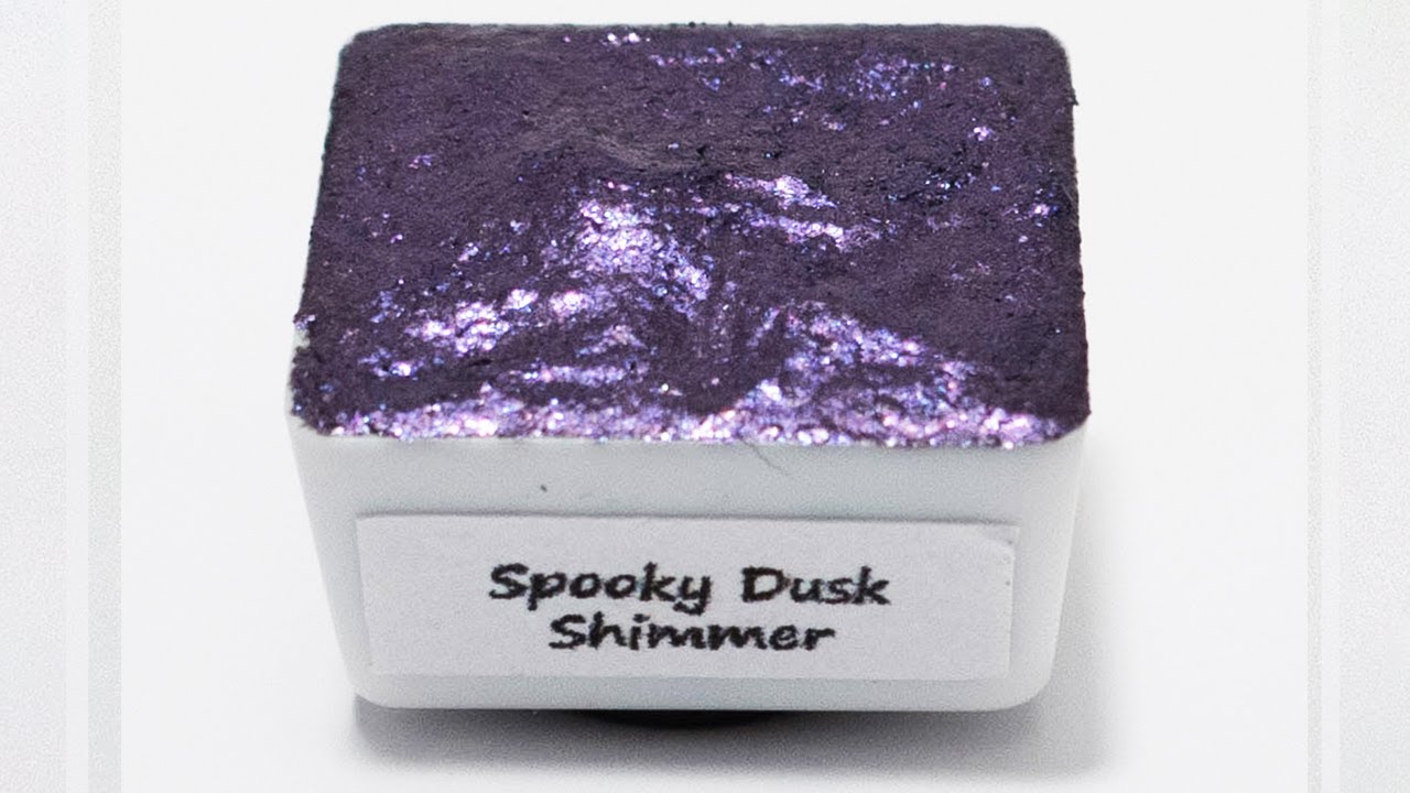 Spooky Dusk Shimmer - Glittery Metallic Handmade Watercolors