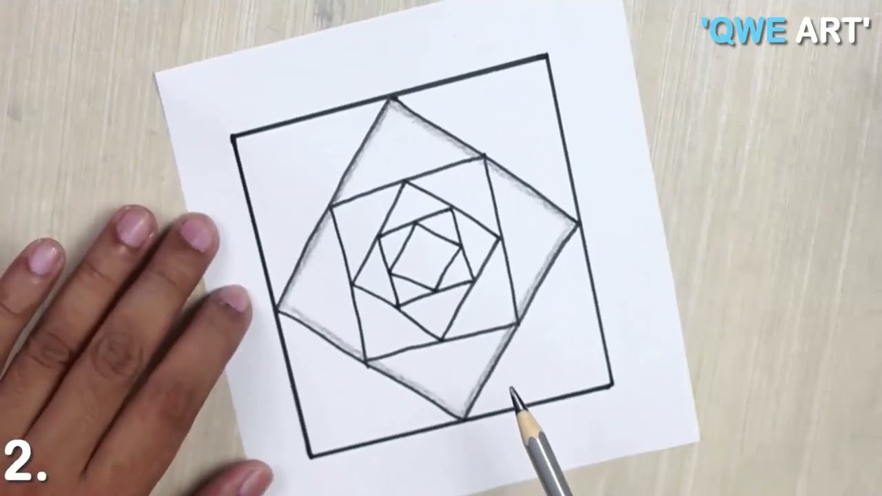 4 Easy 3D Drawing Video tutorial | QWE Art optical illusion ...