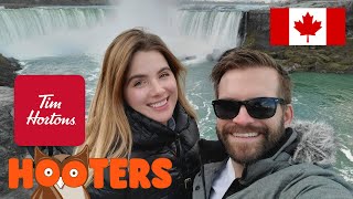 CANADIAN ADVENTURES IN NIAGARA FALLS | Tim Hortons, Ice Wine + Hooters