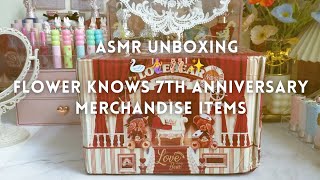 𐙚 ASMR UNBOXING SUPER BEAUTIFUL FLOWER KNOWS 7TH ANNIVERSARY MERCHANDISE ITEMS 🧜‍♀️🦢🩰✨