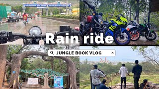 HEAVY RAIN RIDE TIRUPATI JUNGLE BOOK VLOG BIKE RIDE WITH DOMINOR R15 KTM ROYAL ENFIELD HUNTER #vlog