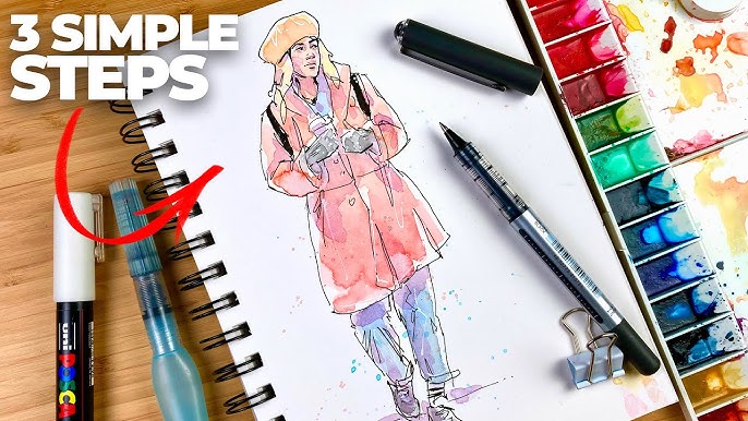 How I use fountain pens with colored ink for sketching