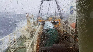 Rough Seas From The Bridge Winter Voyage On Icelandic Trawler